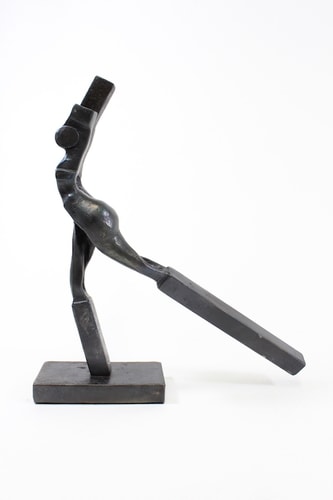 "Nude, Midstride" Forged Mild Steel, 10" x 4" x 9" by artist Monica Coyne. See her portfolio by visiting www.ArtsyShark.com