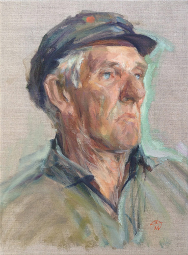 “Portrait of Jimper Sutton” Oil on Canvas, 30cm x 40cm by artist Marina Kim. See her portfolio by visiting www.ArtsyShark.com