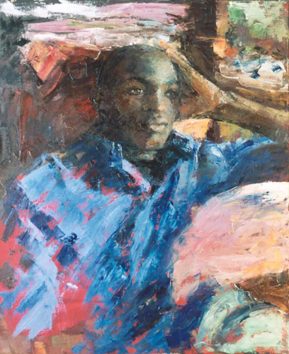 “Portrait of Richard Mwangi” Oil on Canvas, 46cm x 56cm by artist Marina Kim. See her portfolio by visiting www.ArtsyShark.com