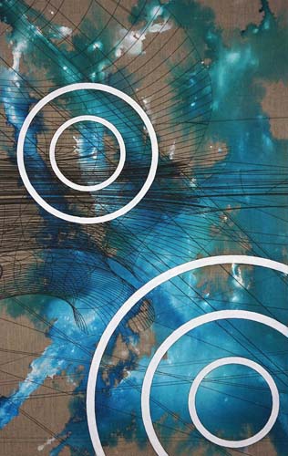 “Go” Oil, India Ink and Pigment Print on Linen, 24” x 38” by artist Colin Goldberg. See his portfolio by visiting www.ArtsyShark.com