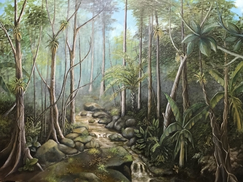 “River Achuapa” Oil on Canvas, 48” x 36” by artist Eduardo Vilchez. See his portfolio by visiting www.ArtsyShark.com