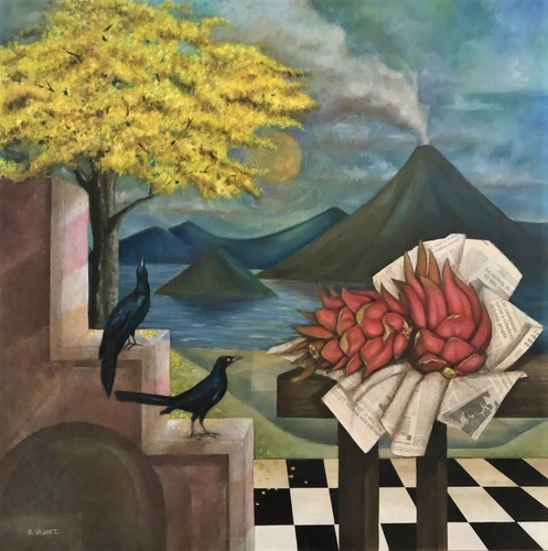 “Homage to Nicaragua” Oil on Canvas, 48” x 48” by artist Eduardo Vilchez. See his portfolio by visiting www.ArtsyShark.com