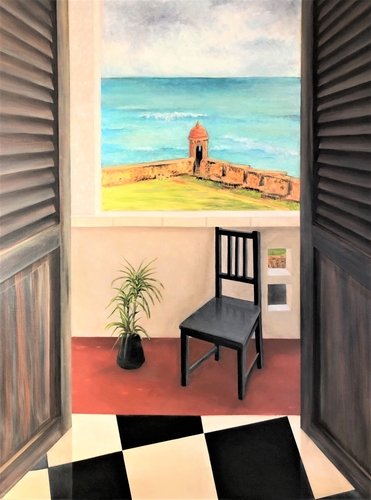 “Dream in Old San Juan” Oil on Canvas, 36” x 48” by artist Eduardo Vilchez. See his portfolio by visiting www.ArtsyShark.com