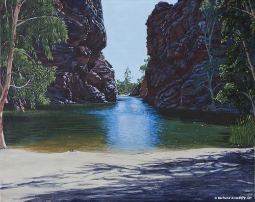 “Big Hole, Ellery Creek” Acrylic on Canvas, 25.5cm x 21.5cm