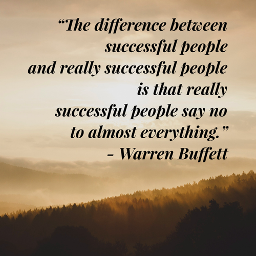 Quote from Warren Buffer on Saying No