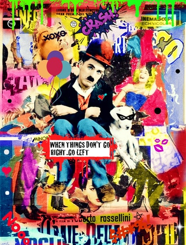“Charlie Chaplin” Acrylic and Marker, 24” x 48” by artist Dominick Conde. See his portfolio by visiting www.ArtsyShark.com