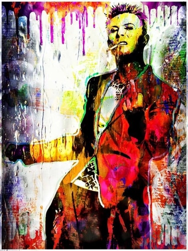 “David Bowie” Acrylic and Markers, 24” x 48” by artist Dominick Conde. See his portfolio by visiting www.ArtsyShark.com