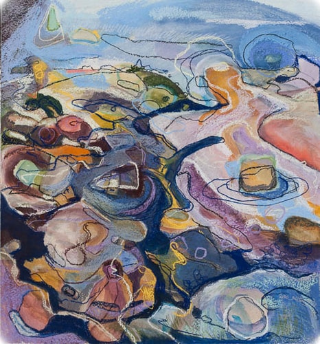 “Fluid Motion” Pastel, 32” x 38” by artist Kate Henderson. See her portfolio by visiting www.ArtsyShark.com