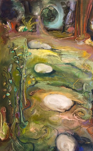 “The Forest Beckons” Pastel, 28” x 45” by artist Kate Henderson. See her portfolio by visiting www.ArtsyShark.com