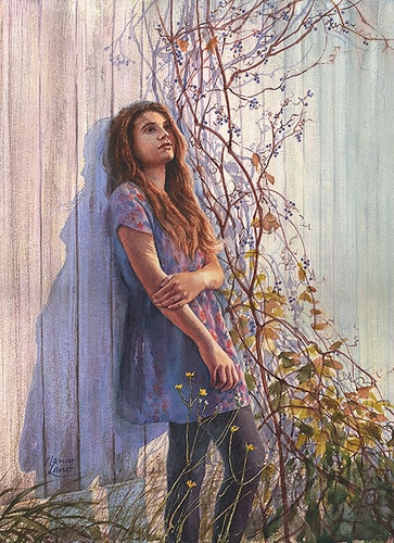“Leaving in the Morning for Paris” Watercolor, 15” x 20” by artist Nancy Lane. See her portfolio by visiting www.ArtsyShark.com