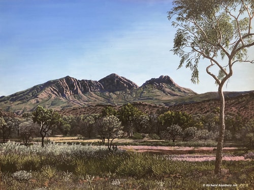 “Mt. Sonder Sentinel” Acrylic on Board, 41cm x 30cm by artist Richard Rosebery. See his portfolio by visiting www.ArtsyShark.com