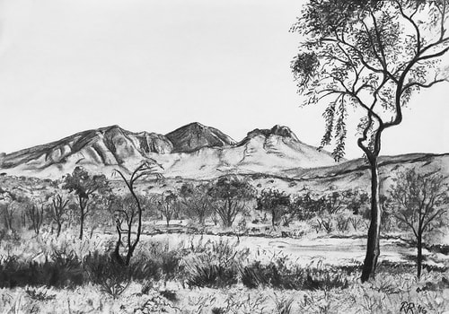 “Mt. Sonders” Willow Charcoal on Paper, 42cm x 29.7cm by artist Richard Rosebery. See his portfolio by visiting www.ArtsyShark.com