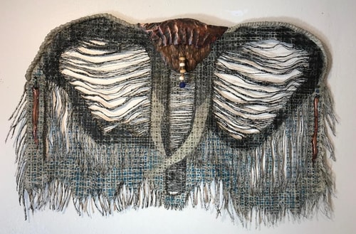 "Powerful Presence" Mixed Media, 47" x 29" by artist Cecelia Calderon. See her portfolio by visiting www.ArtsyShark.com