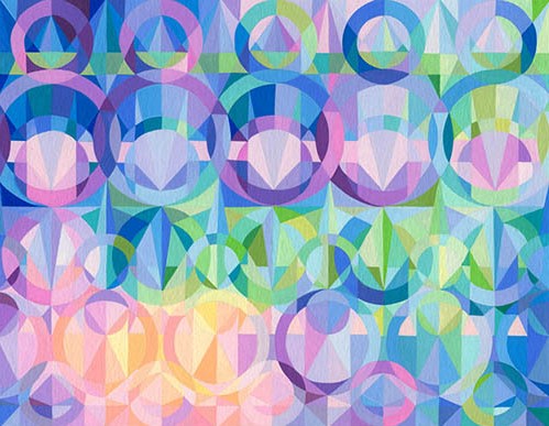 "Phases 4" Gouache, 9" x 7" by Artist Terri Johnson. See her portfolio by visiting www.ArtsyShark.com