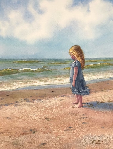 “Wave Good/bye” Watercolor, 11” x 14” by artist Nancy Lane. See her portfolio by visiting www.ArtsyShark.com