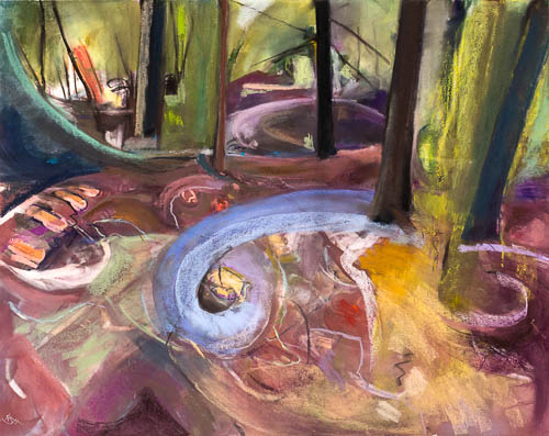 “Whispering Trees” Pastel, 33” x 27” by artist Kate Henderson. See her portfolio by visiting www.ArtsyShark.com