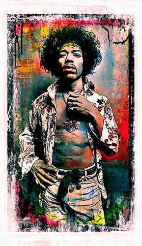 “Jimi Hendrix” Acrylic and Marker, 24” x 48” by artist Dominick Conde. See his portfolio by visiting www.ArtsyShark.com