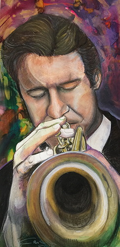 "Joe Grandsden" Ink, Watercolor, Pastel, Pencil and Conte on Paper, 25" x 38" by artist Carl H. Bradford. See his portfolio by visiting www.ArtsyShark.com