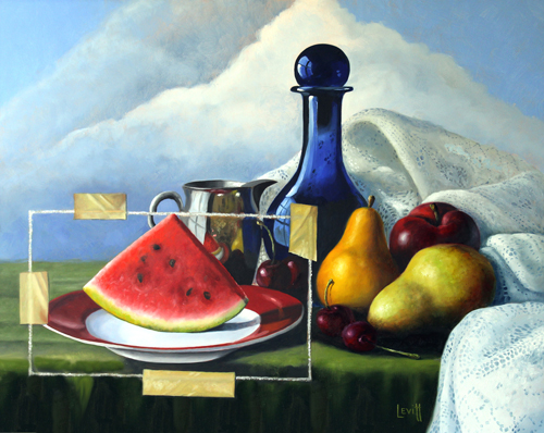 “Almost Forgot The Watermelon” Oil on Panel, 20” x 16” by artist Barney Levitt. See his portfolio by visiting www.ArtsyShark.com