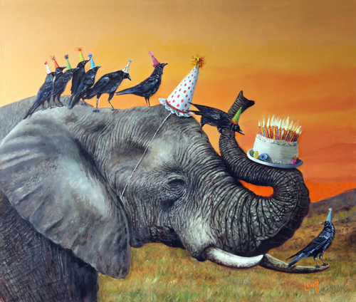 “Celebration” Oil on Canvas, 26” x 22” by artist Barney Levitt. See his portfolio by visiting www.ArtsyShark.com