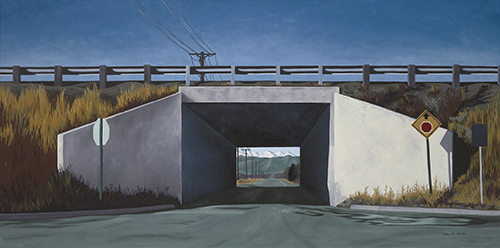 "Tunnel Vision" Oil on Linen, 48" x 24" by artist Shelley Smith. See her portfolio by visiting www.ArtsyShark.com