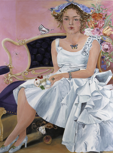 “Alice’s Aura” Acrylic on Linen, 30” x 40” by artist Susan McLaughlin. See her portfolio by visiting www.ArtsyShark.com