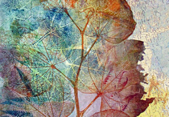 "Analogy I" Monoprint with Mixed Media, 11.5" x 15" by artist Sharmon Davidson. See her portfolio by visiting www.ArtsyShark.com