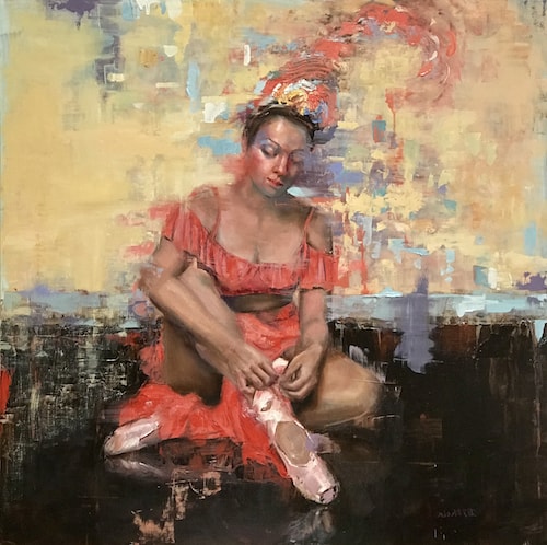 "Before the Dance" Oil on Panel, 36" x 36"