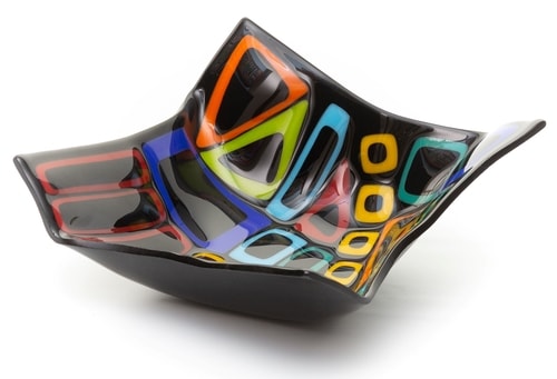 “Carnival Bowl” Glass, 10” x 10” x 3”