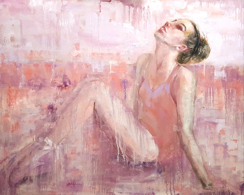 "Dancer in Pink" Oil on Canvas, 40" x 30"