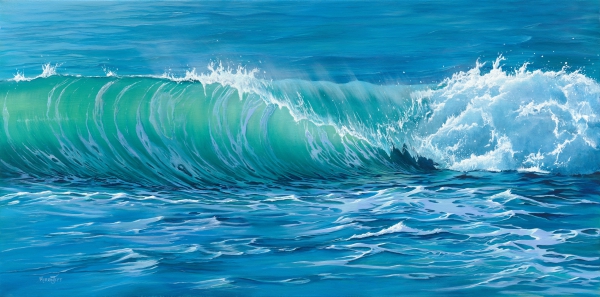 “Fluid Rhythm” Oil, 122cm x 60cm by artist Merrin Jeff. See her portfolio by visiting www.ArtsyShark.com