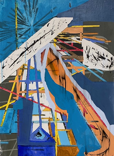 "Line Work" Acrylic on Board, 22" x 30"