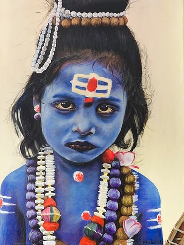 “Little Shiva” Acrylic on Canvas, 18” x 24” by artist Sierra Roberts. See her portfolio by visiting www.ArtsyShark.com