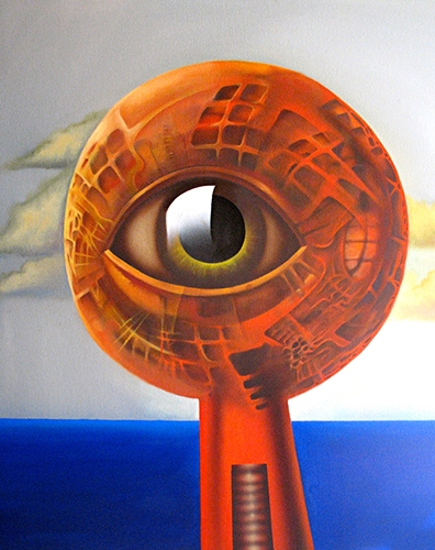 “Moral Eye” Oil on Canvas, 32” x 36” by artist Ruben Cukier. See his portfolio by visiting www.ArtsyShark.com