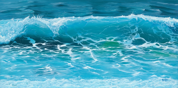 “Refreshing” Oil, 91cm x 46cm by artist Merrin Jeff. See her portfolio by visiting www.ArtsyShark.com