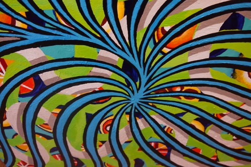 "The Fraction" Acrylic on Canvas, 36" x 24" by Artist Roger Reed