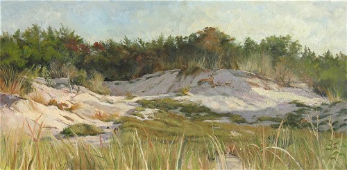 "Sunlit Dunes" Oil, 24" x 12"