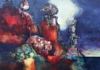 "The Beacon" Acrylic on Canvas, 135cm x 135cm by artist Vasco Kirov. See his portfolio by visiting www.ArtsyShark.com