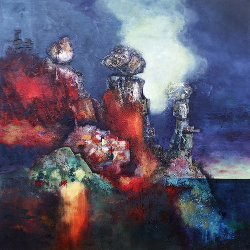 "The Beacon" Acrylic on Canvas, 135cm x 135cm by artist Vasco Kirov. See his portfolio by visiting www.ArtsyShark.com