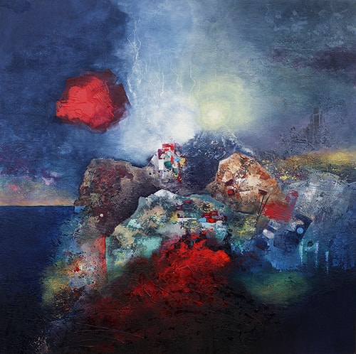 "The Light House" Acrylic on Canvas, 135cm x 135cm by artist Vasco Kirov. See his portfolio by visiting www.ArtsyShark.com