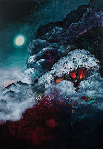 "Winter Tale" Acrylic on Canvas, 115cm x 160cm by artist Vasco Kirov. See his portfolio by visiting www.ArtsyShark.com