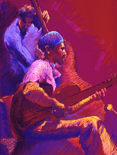 “Duet” Pastel, 25” x 35” by artist Ellen Dreibelbis. See her portfolio by visiting www.ArtsyShark.com