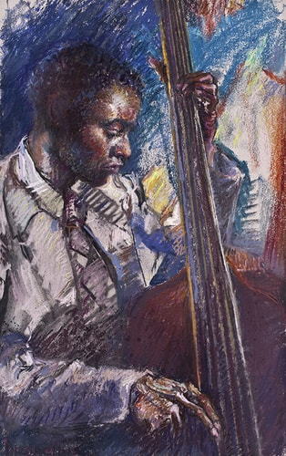 “Jazz Man” Pastel, 20” x 27” by artist Ellen Dreibelbis. See her portfolio by visiting www.ArtsyShark.com