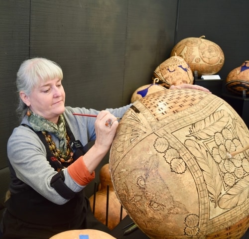 Artist Heather Kinkade in her studio