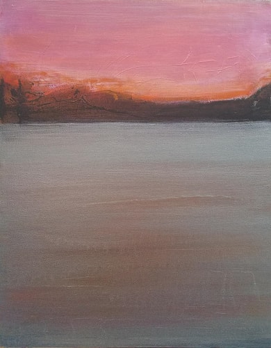 "Pink Sky at Night" Acrylic, 16" x 20" by Artist Kelley Batson Howard