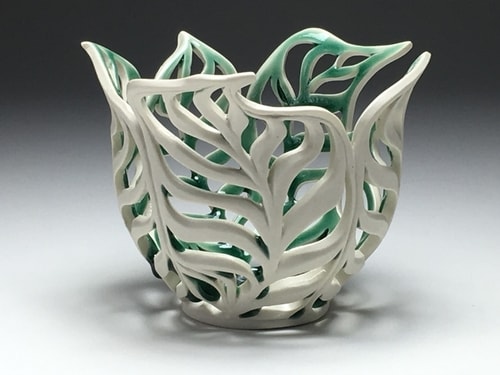 Hand built porcelain bowl by Vivian Saich