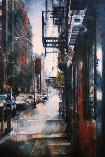 “Psychic Reading, West 27th St.” Watercolor, 40” x 60”