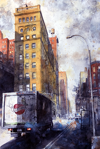 “41 Union Square West” Watercolor, 15” x 22”