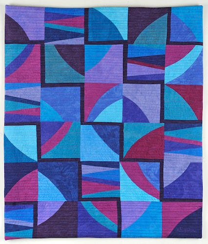 Contemporary abstract patterned fiber quilt by Cindy Grisdela