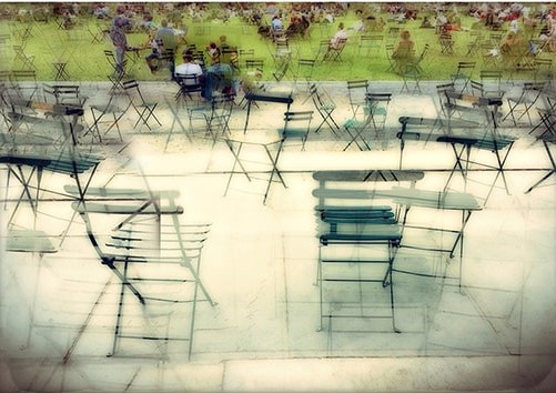 Abstract NYC photograph titled "Bryant Park Chairs" by Alex Benjamin